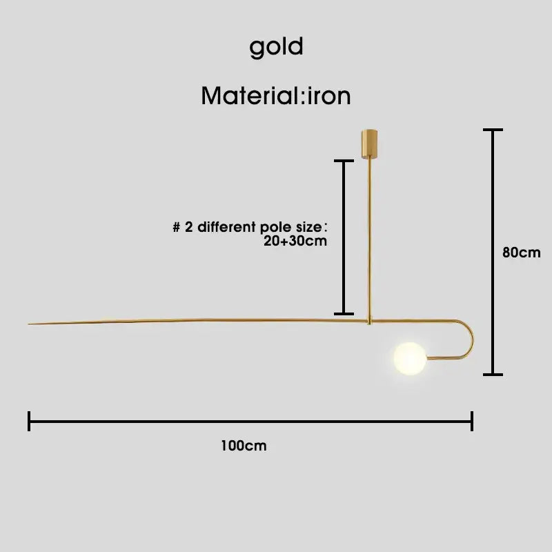 Modern gold minimalist iron chandelier – dining room pendant light