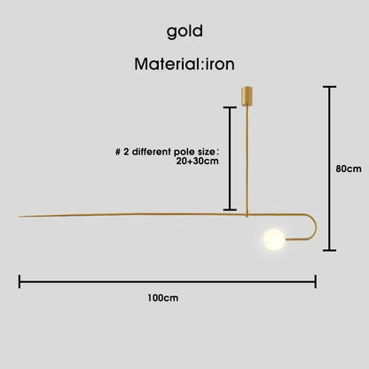 Modern gold minimalist iron chandelier – dining room pendant light
