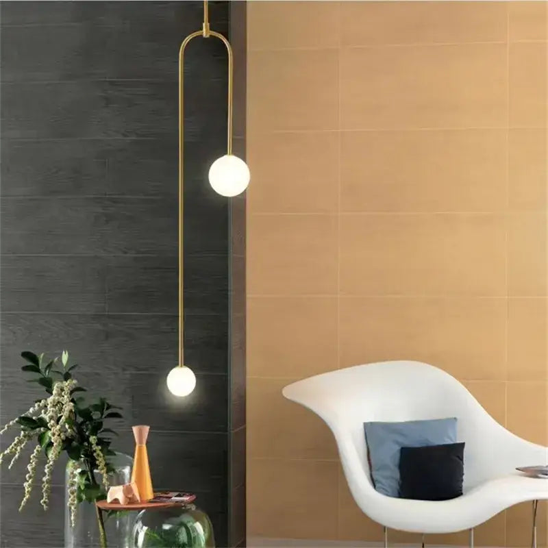 Modern gold minimalist iron chandelier – dining room pendant light
