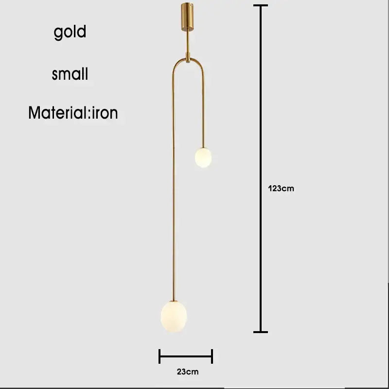 Modern gold minimalist iron chandelier – dining room pendant light