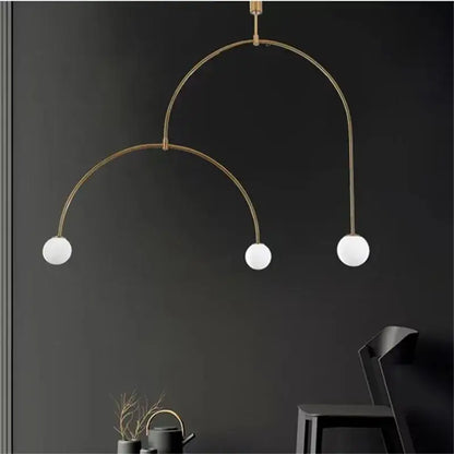 Modern gold minimalist iron chandelier – dining room pendant light