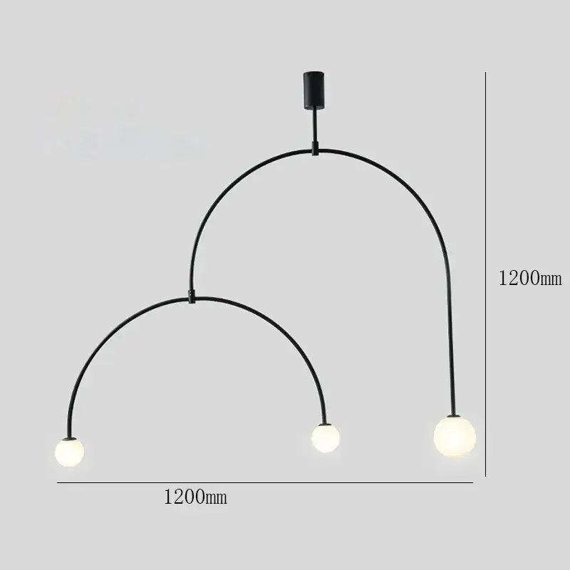 Modern gold minimalist iron chandelier – dining room pendant light