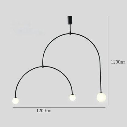 Modern gold minimalist iron chandelier – dining room pendant light