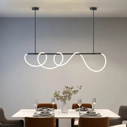 Modern gold minimalist led neon rope pendant light kitchen