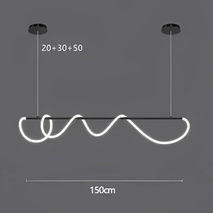 Modern gold minimalist led neon rope pendant light kitchen
