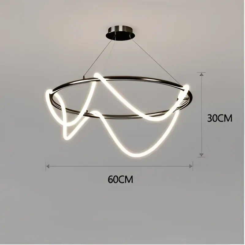 Modern gold minimalist led neon rope pendant light kitchen
