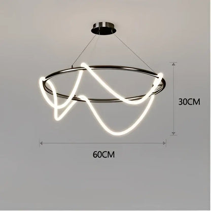 Modern gold minimalist led neon rope pendant light kitchen