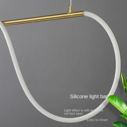 Modern gold minimalist led neon rope pendant light kitchen