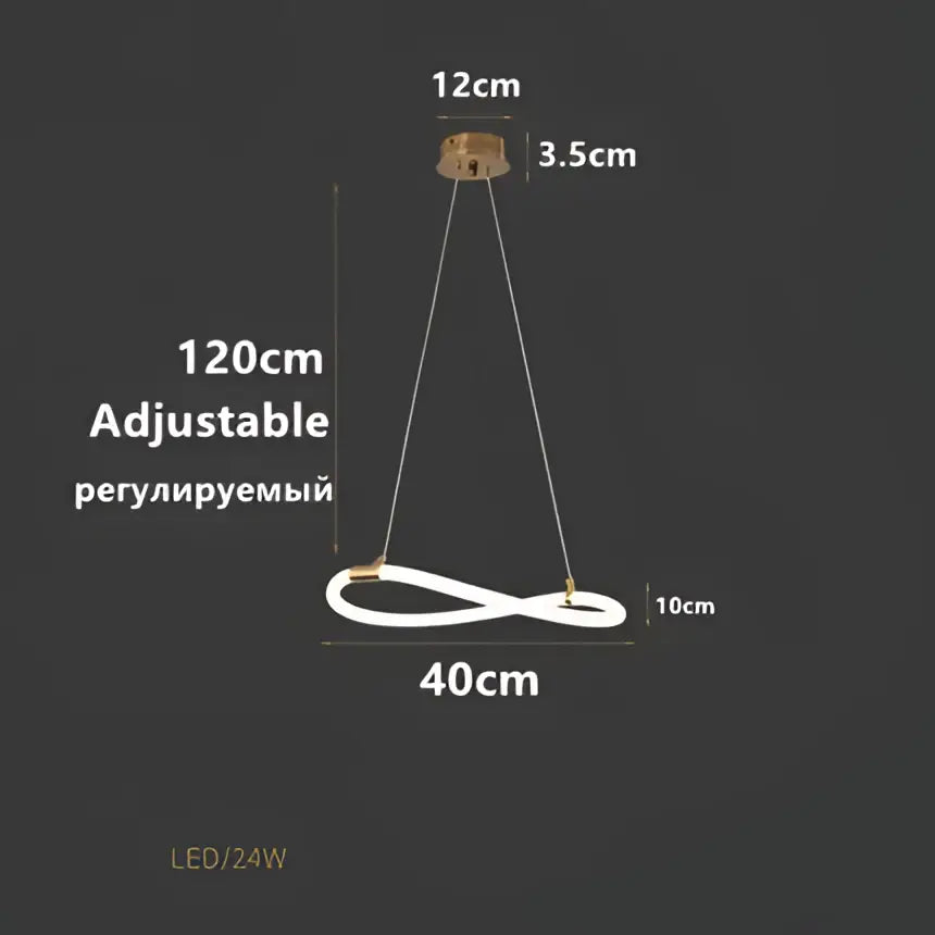 Modern gold minimalist led neon rope pendant light kitchen