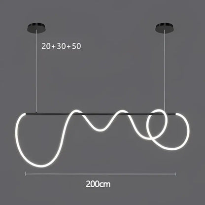 Modern gold minimalist led neon rope pendant light kitchen
