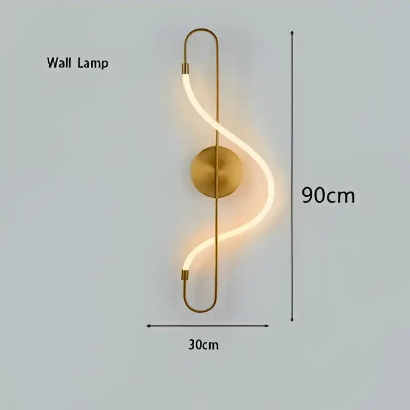 Modern gold minimalist led neon rope pendant light kitchen