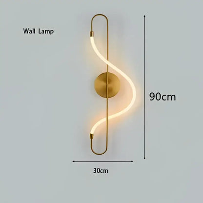 Modern gold minimalist led neon rope pendant light kitchen