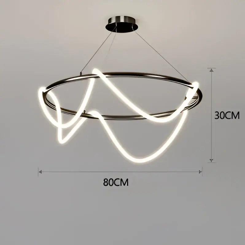 Modern gold minimalist led neon rope pendant light kitchen