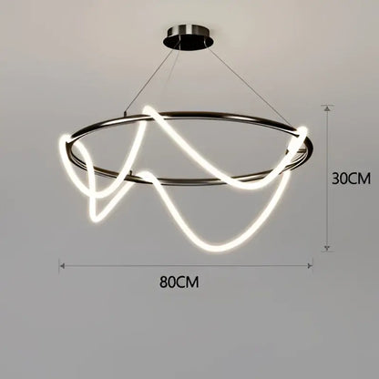 Modern gold minimalist led neon rope pendant light kitchen