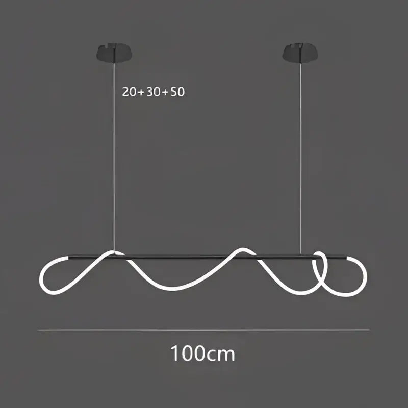 Modern gold minimalist led neon rope pendant light kitchen