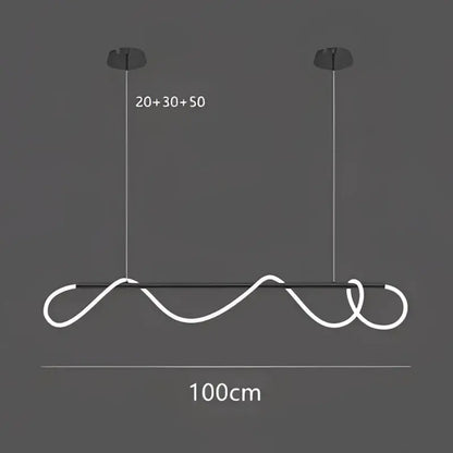 Modern gold minimalist led neon rope pendant light kitchen