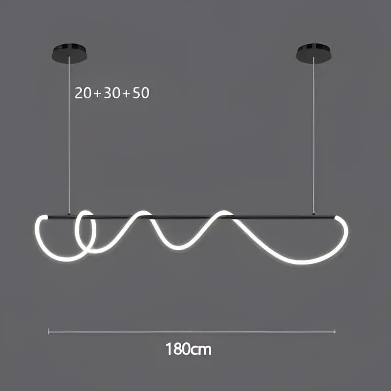 Modern gold minimalist led neon rope pendant light kitchen