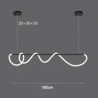 Modern gold minimalist led neon rope pendant light kitchen