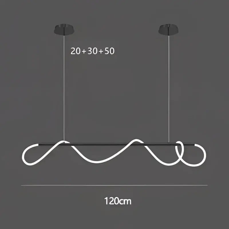 Modern gold minimalist led neon rope pendant light kitchen