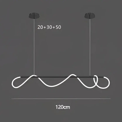 Modern gold minimalist led neon rope pendant light kitchen