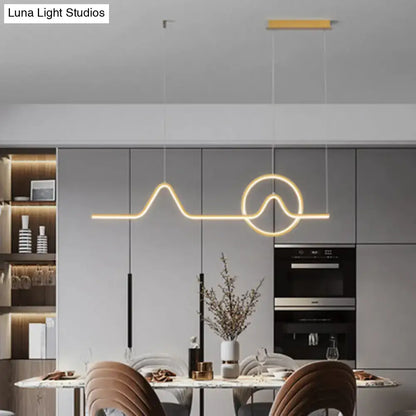 Modern gold minimalist led pendant light dining room 110v-120v