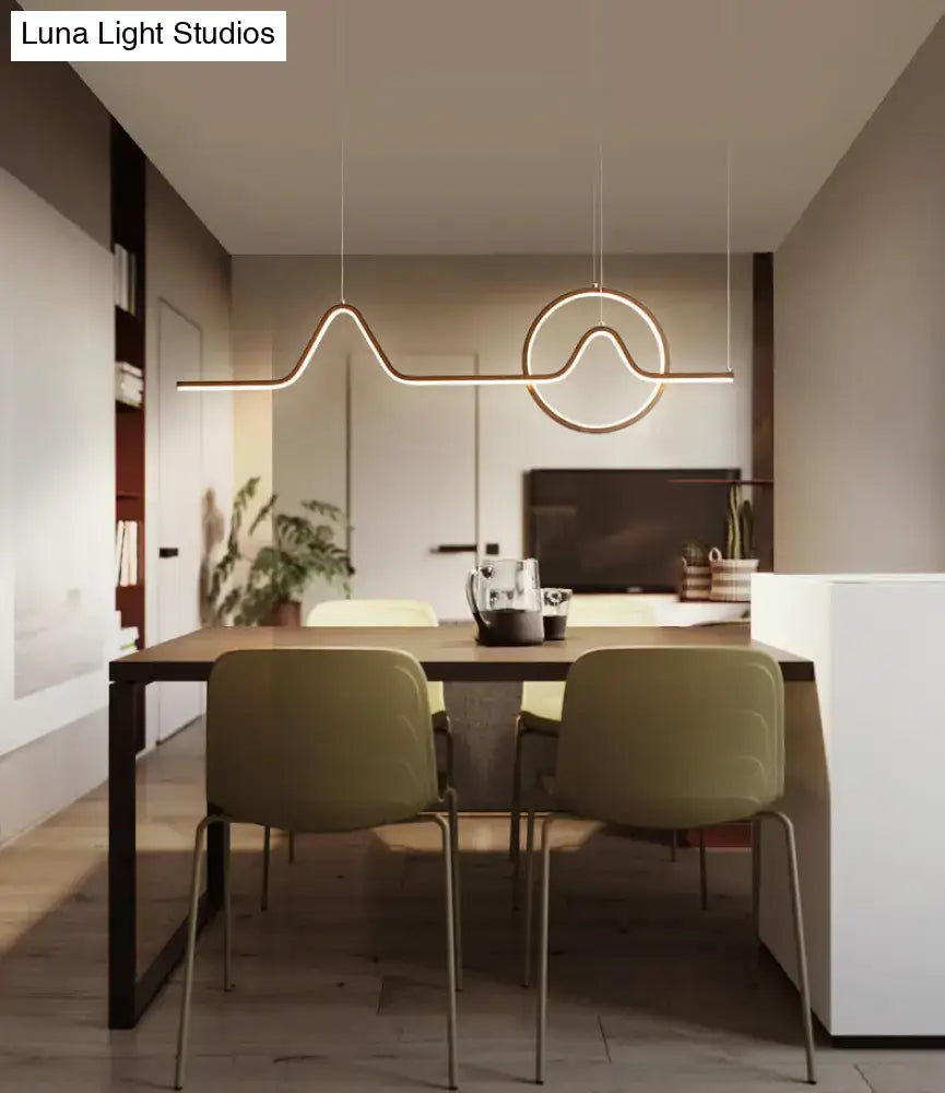 Modern gold minimalist led pendant light dining room 110v-120v