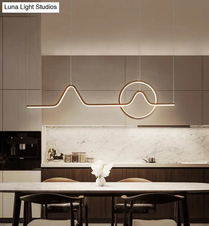 Modern gold minimalist led pendant light dining room 110v-120v