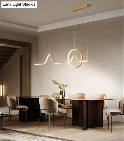 Modern gold minimalist led pendant light dining room 110v-120v