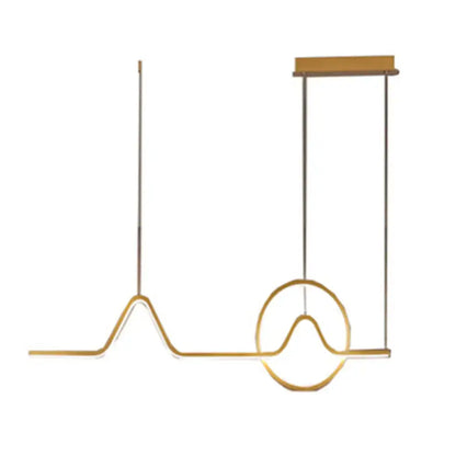 Modern gold minimalist led pendant light dining room 110v-120v