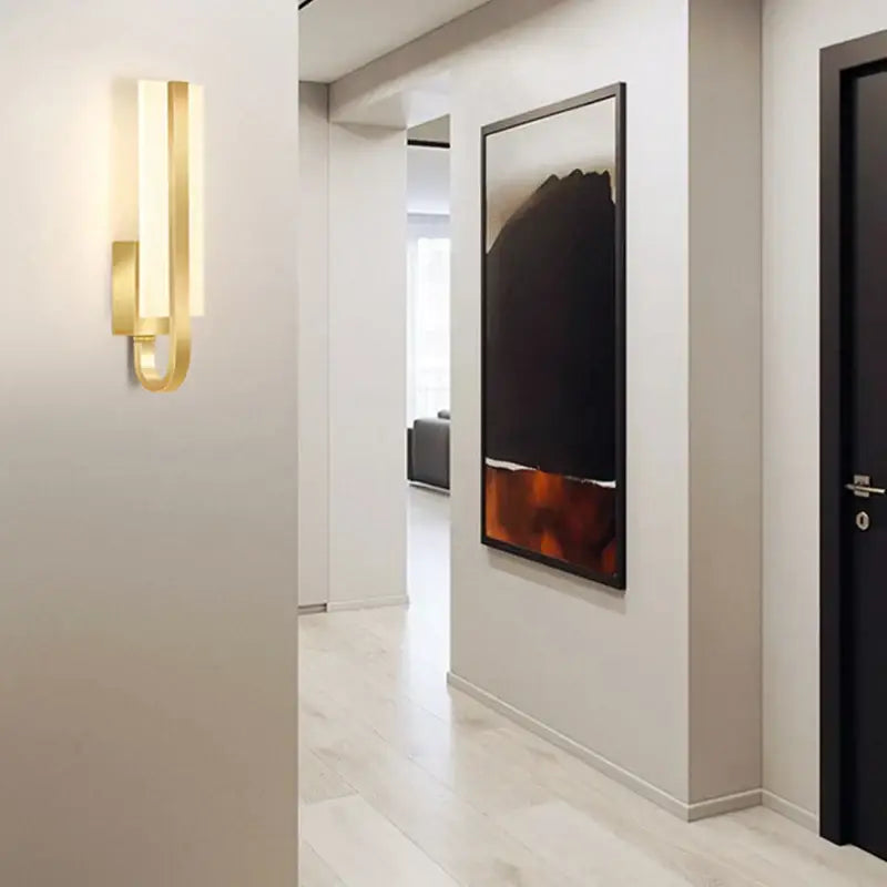 Modern gold minimalist led wall lamp for bedroom aisle light