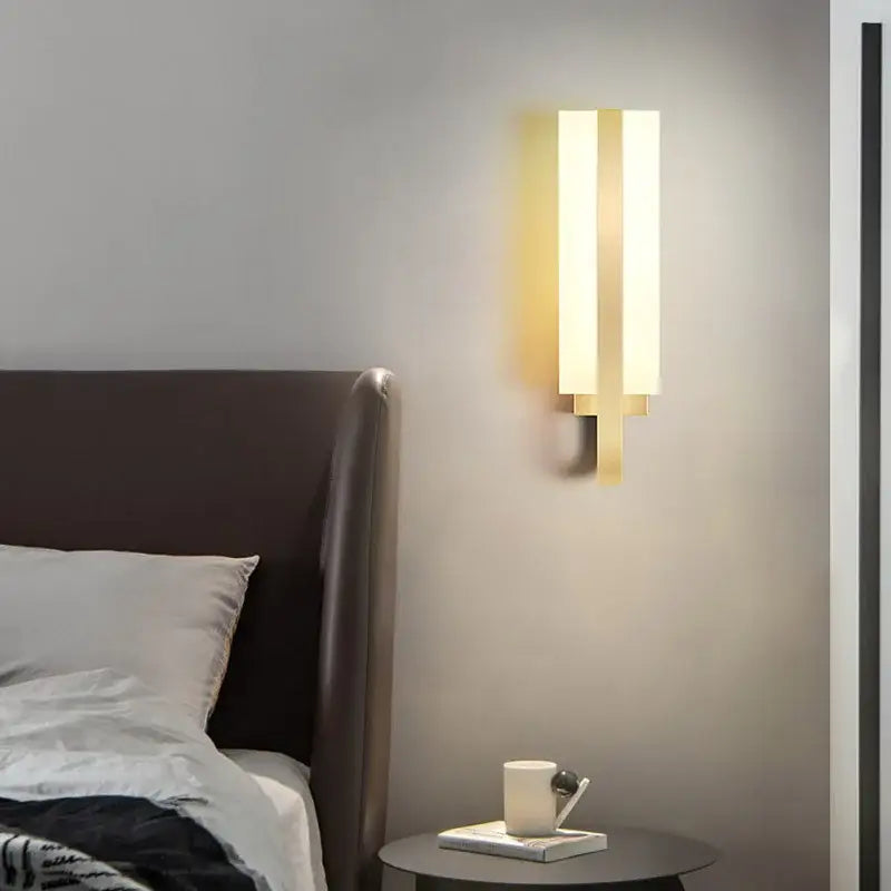 Modern gold minimalist led wall lamp for bedroom aisle light