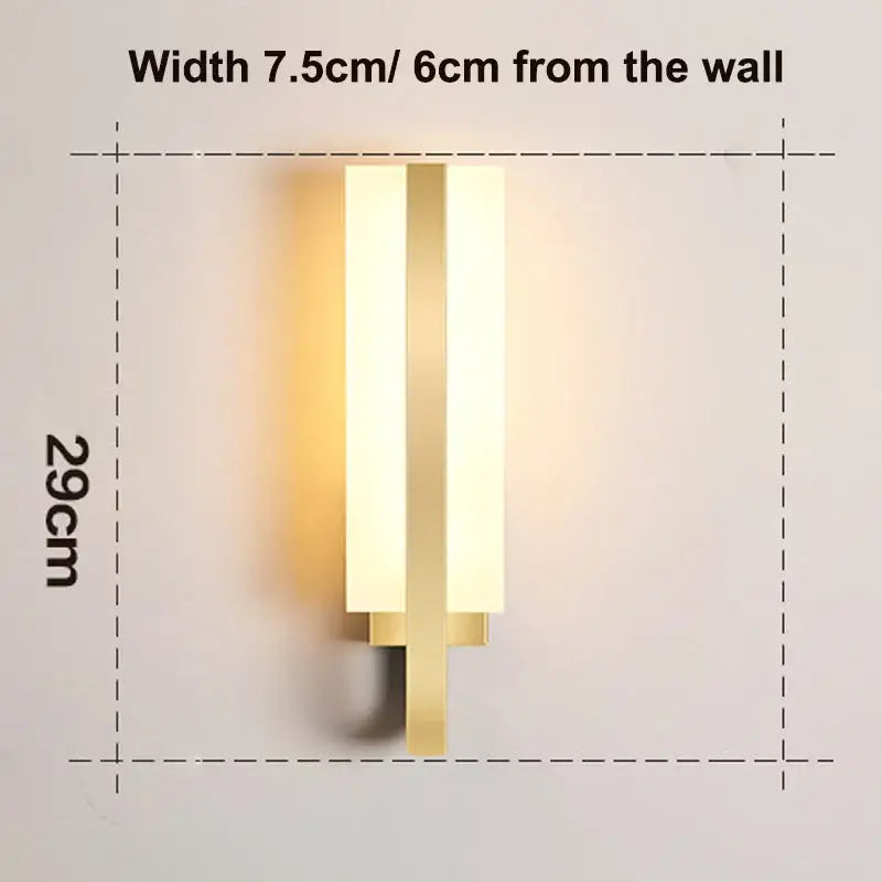 Modern gold minimalist led wall lamp for bedroom aisle light