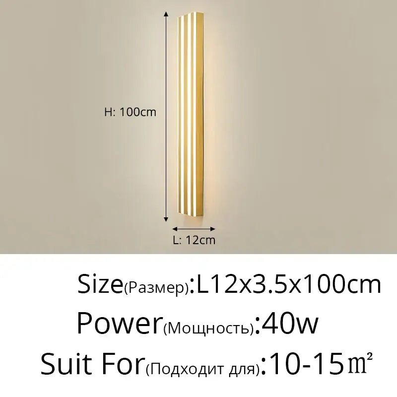 Modern gold minimalist led wall lamp for bedroom and exterior corridor