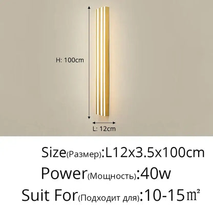 Modern gold minimalist led wall lamp for bedroom and exterior corridor