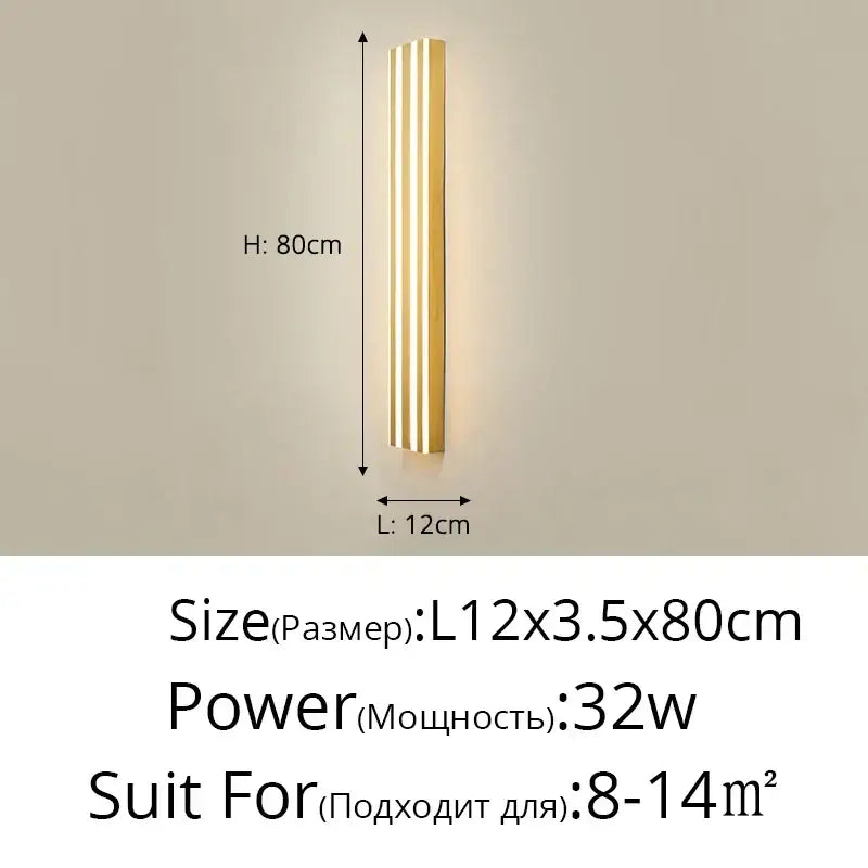 Modern gold minimalist led wall lamp for bedroom and exterior corridor