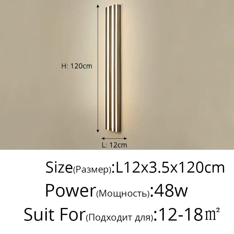 Modern gold minimalist led wall lamp for bedroom and exterior corridor