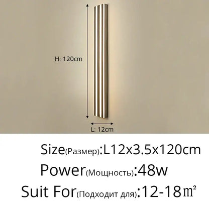 Modern gold minimalist led wall lamp for bedroom and exterior corridor