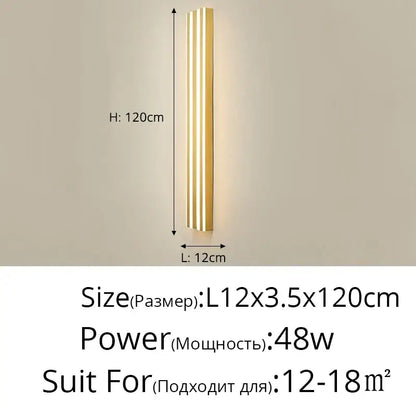 Modern gold minimalist led wall lamp for bedroom and exterior corridor