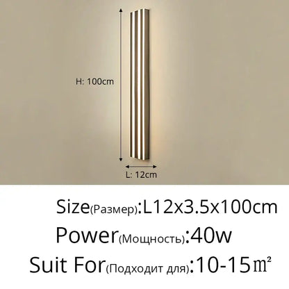 Modern gold minimalist led wall lamp for bedroom and exterior corridor