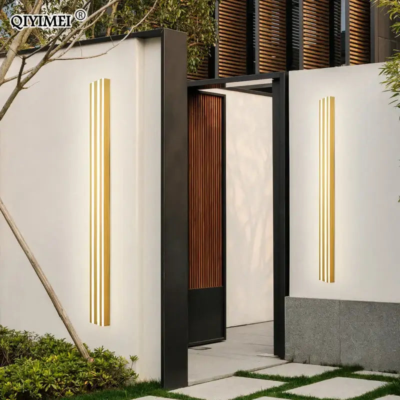 Modern gold minimalist led wall lamp for bedroom and exterior corridor