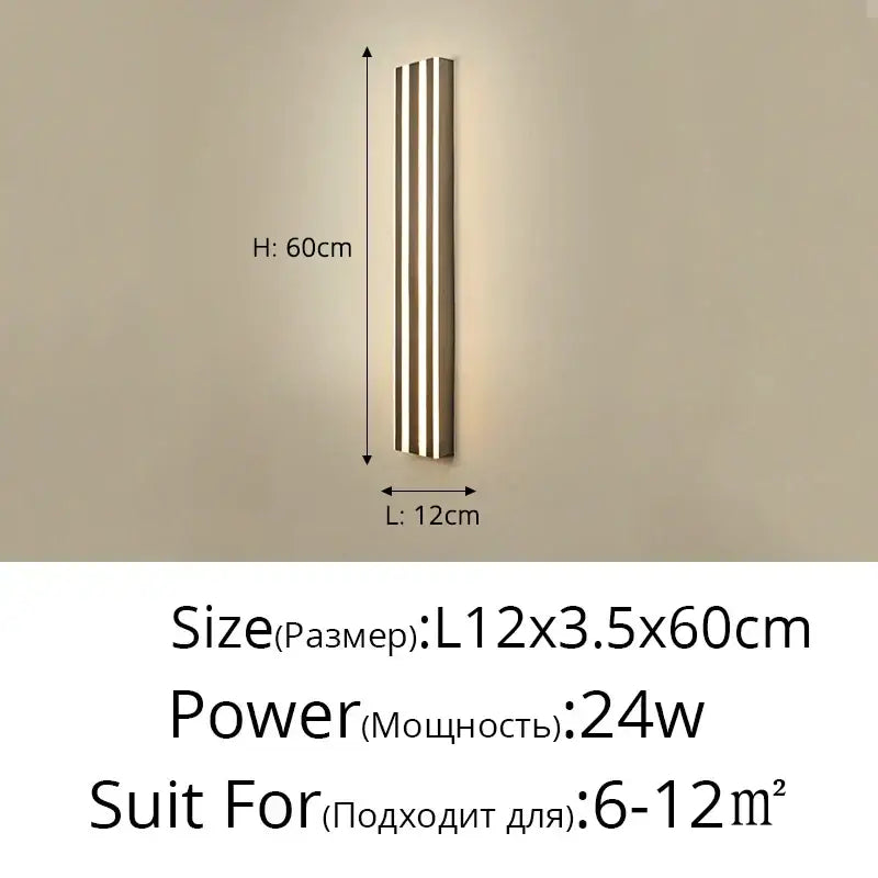 Modern gold minimalist led wall lamp for bedroom and exterior corridor