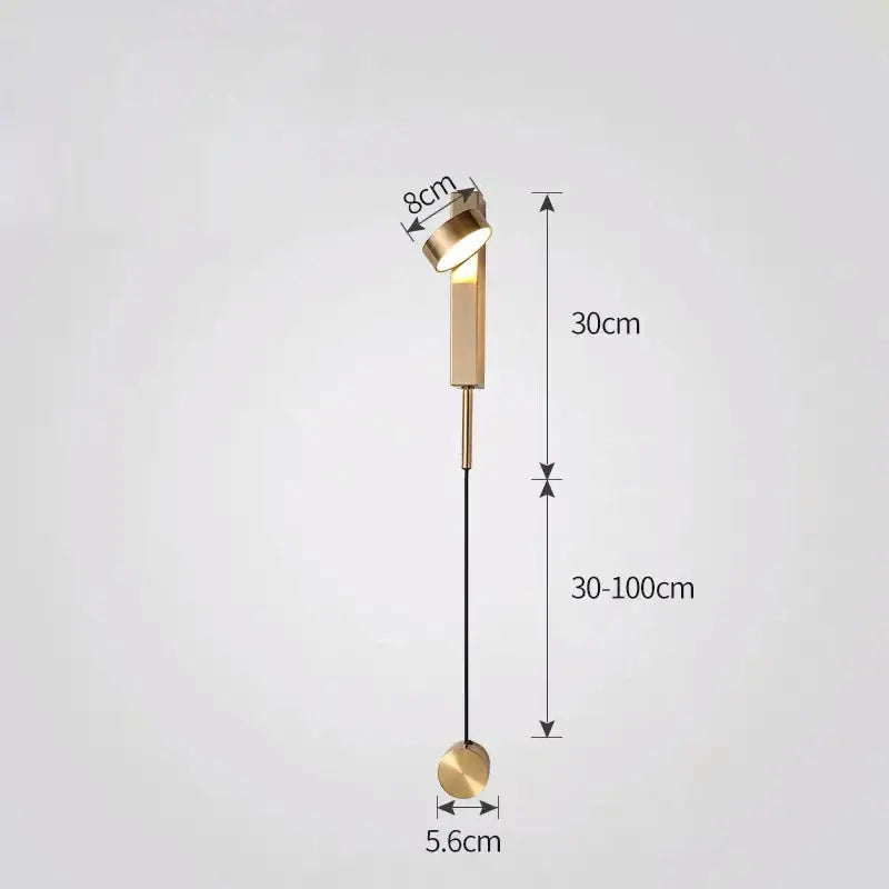 Modern gold minimalist led wall lamp for living room art light