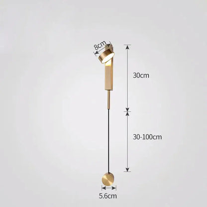 Modern gold minimalist led wall lamp for living room art light