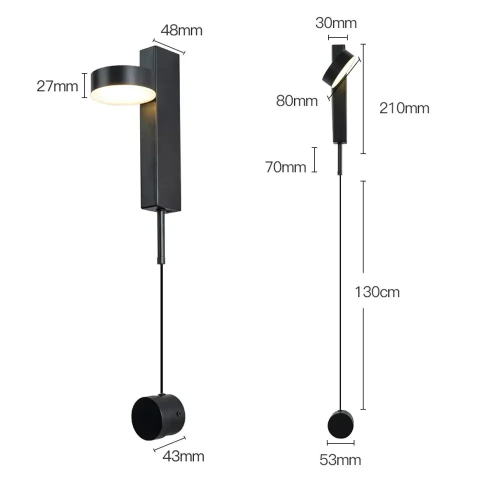 Modern gold minimalist led wall lamp for living room art light