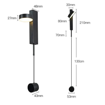 Modern gold minimalist led wall lamp for living room art light