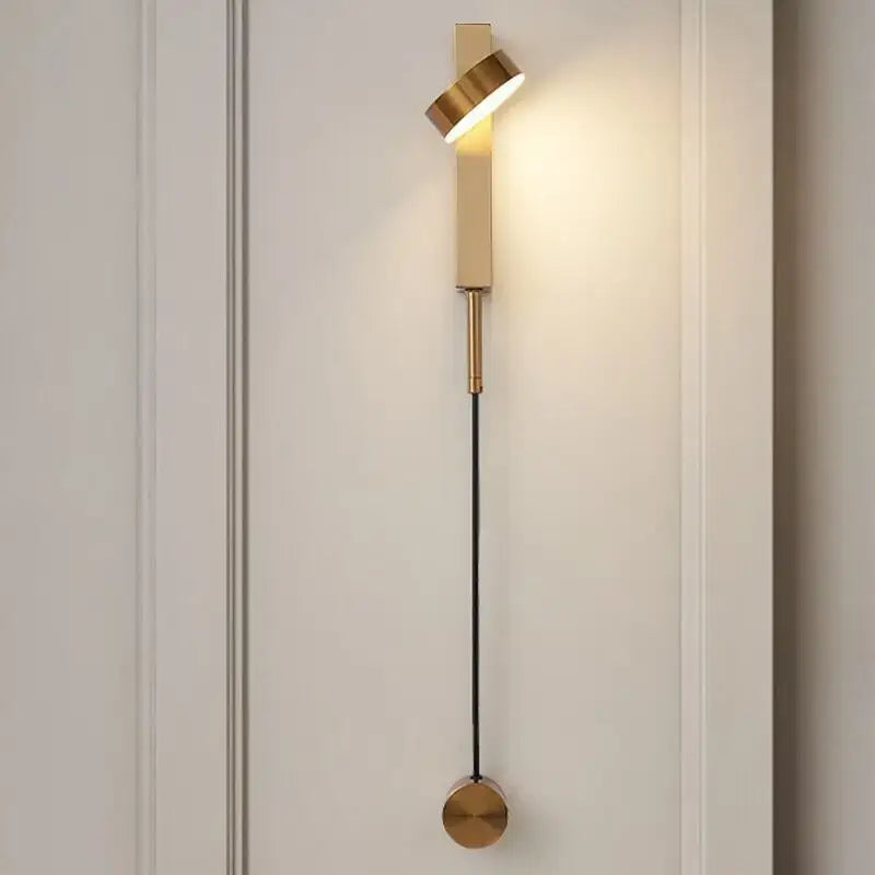Modern gold minimalist led wall lamp for living room art light
