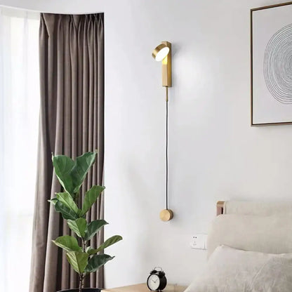 Modern gold minimalist led wall lamp for living room art light