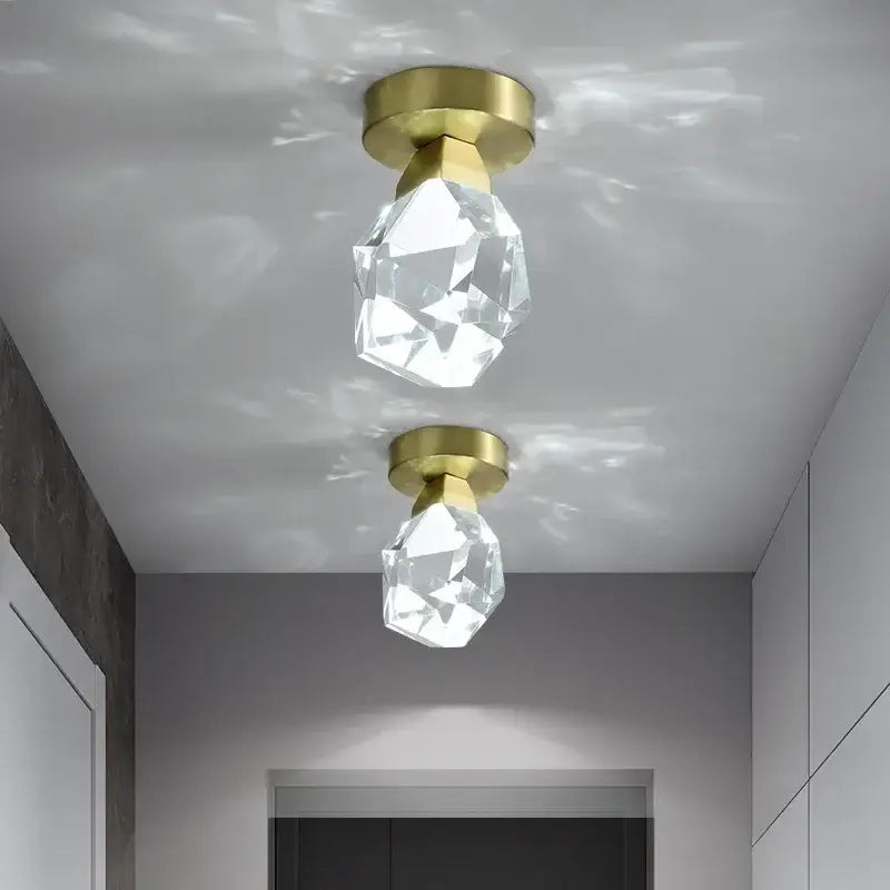 Modern gold minimalist led wall lamp for living room crystal globe