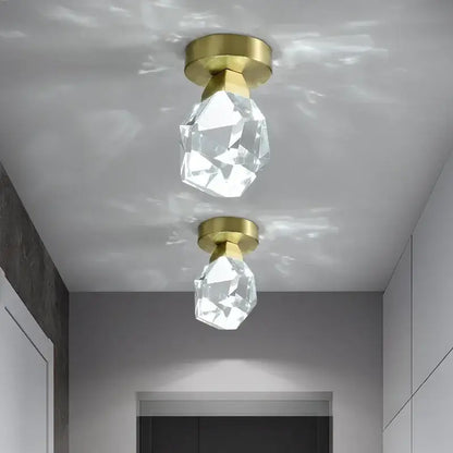 Modern gold minimalist led wall lamp for living room crystal globe