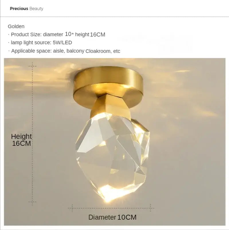 Modern gold minimalist led wall lamp for living room crystal globe
